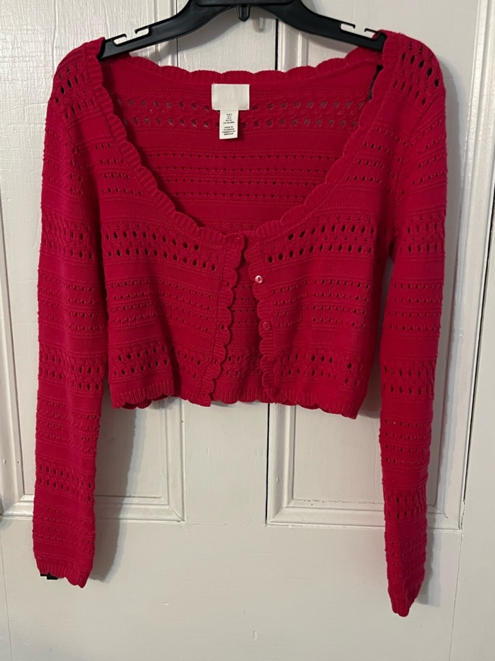 H&M Hot Pink Knit Cropped Sweater